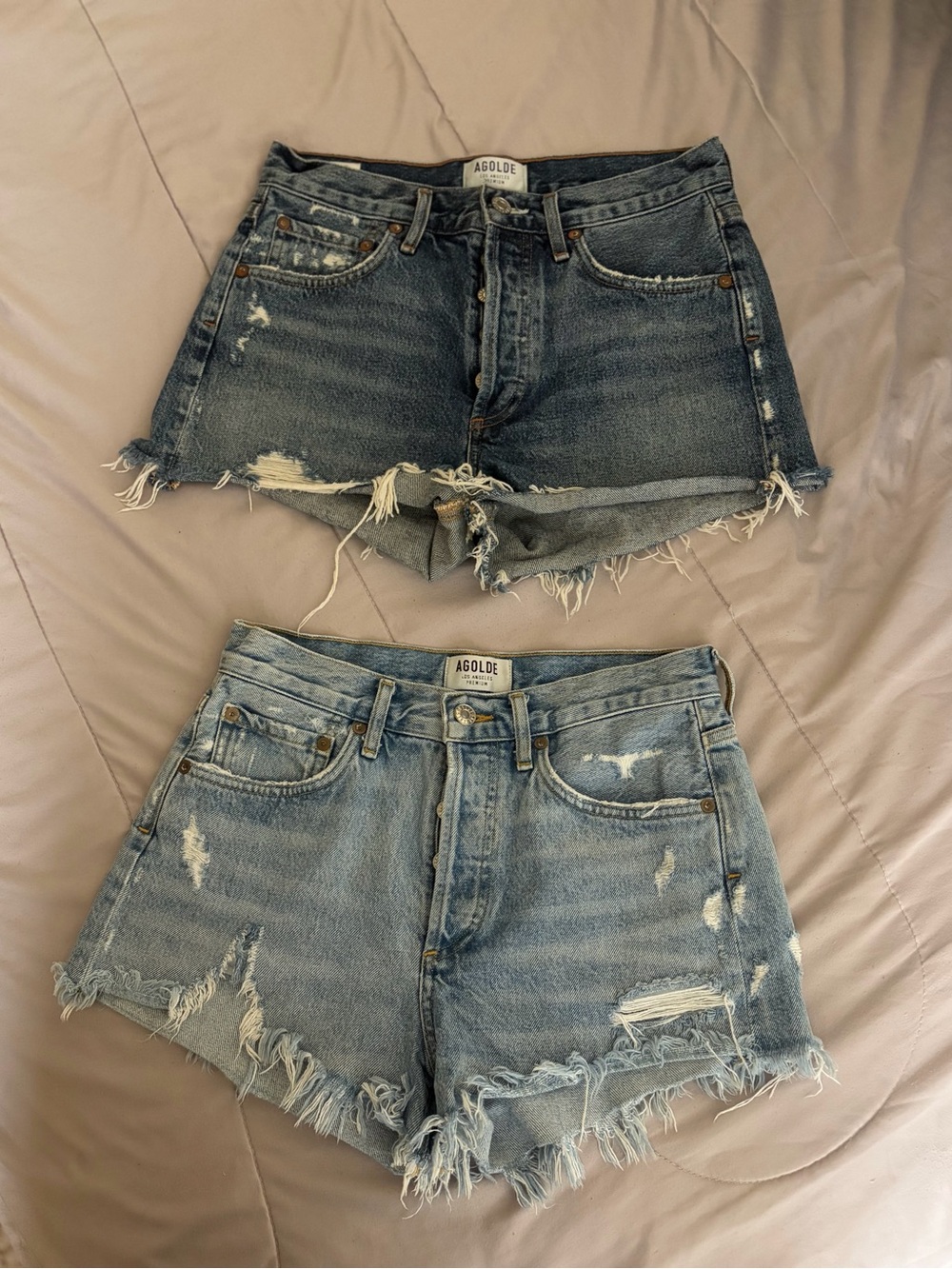 AGOLDE Parker Vintage Cut Off denim shorts bundle